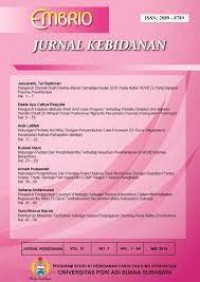 Embrio : Jurnal Kebidanan, Vol XI No. 1 Mei 2019