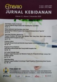 Embrio : Jurnal Kebidanan, Vol. 12 No. 2, November 2020