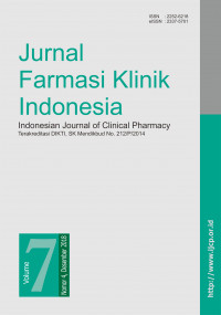 Jurnal Farmasi Klinik Indonesia (Indonesian Journal of Clinical Pharmacy): Vol. 7 (4) Desember 2018