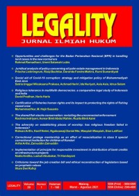 Legality : Jurnal Ilmiah Hukum, Vol. 29 No. 1, Maret - Agustus 2021