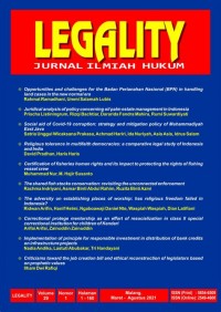 Legality : Jurnal Ilmiah Hukum, Vol. 30 No. 1, Maret - Agustus 2022