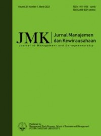 Jurnal Manajemen dan Kewirausahaan (  Journal of Management and Entrepreneurship) Vol.24 No. 1, March 2022